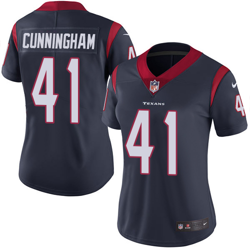 Nike Texans #41 Zach Cunningham Navy Blue Team Color Women's Stitched NFL Vapor Untouchable Limited Jersey - Click Image to Close